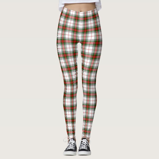 Legging Vermelho, verde e branco clássicos do ~ da xadrez (Frente)