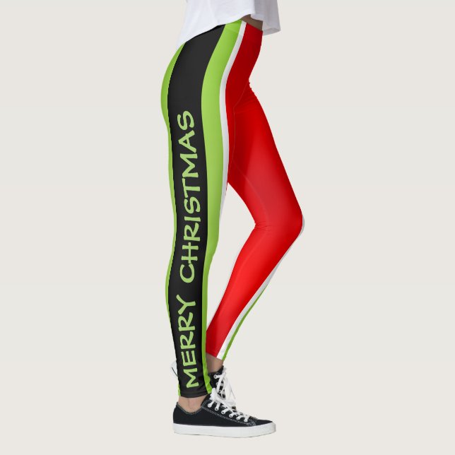 Legging Vermelho Verde e Branco com Texto Feliz Natal (Direita)