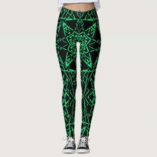 Legging Vermelho verde-neoplásico preto, com rede de aran