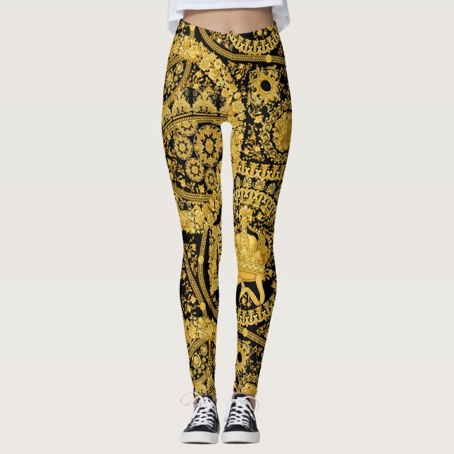 Legging Versace Barocco MRHNVRL padrão de design. Barroco (Frente)
