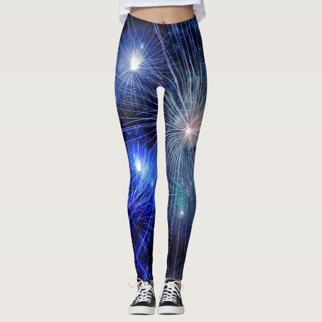Legging Véspera de ano novo Fireworks - Power yoga Ir (Frente)