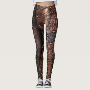 Legging Vest Armor Brown Leather Abstrato