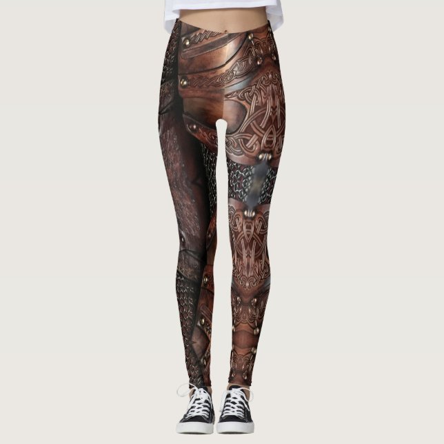Legging Vest Armor Brown Leather Abstrato (Frente)