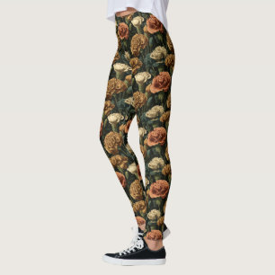 Legging Vestuário Ativo Flor de Cravo Flor de Cravo Floral