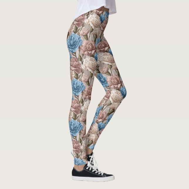 Legging Vestuário de ginásio com flor de cravo Pétala de c (Direita)