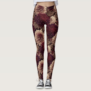 Legging Vestuário de ginásio de flor de dálias Vestido de