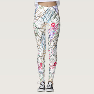 Legging Viagem de Carimbos do Passport