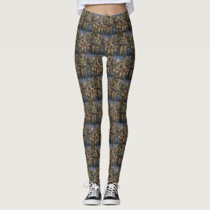 Legging Viagem Festiva de Natal do Keeshond