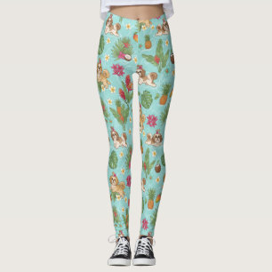 Legging Vibes Tropicais de Praia do Shih Tzu