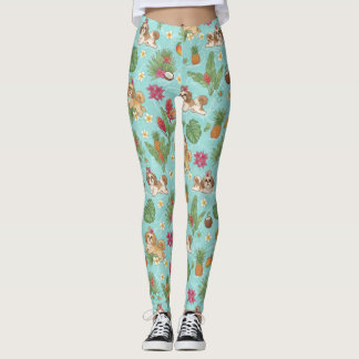 Legging Vibes Tropicais de Praia do Shih Tzu