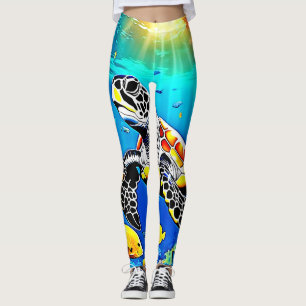 Legging Vibração - Vida dos recifes de tartaruga