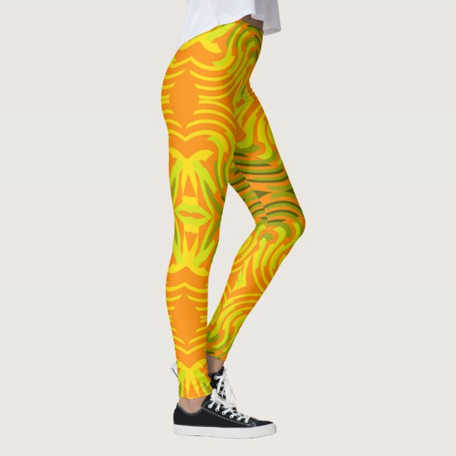 Legging Vibrações do Sunburst em amarelo/laranja/verde (Direita)