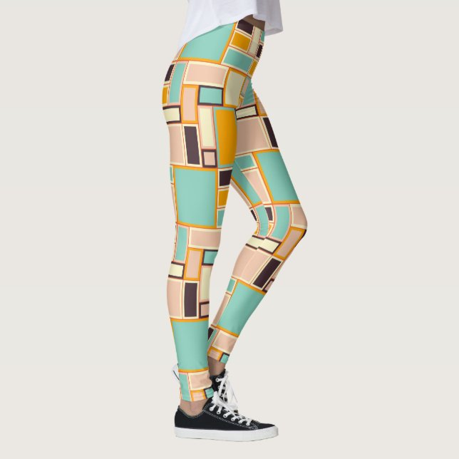 Legging Vibrant abstract pattern with rectangles (Direita)