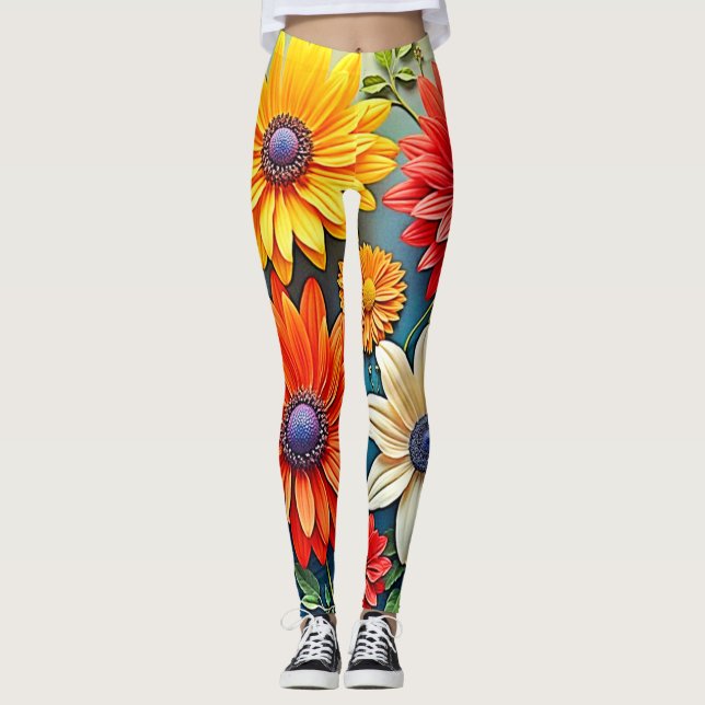 Legging Vibrant Floral Fantasy Design (Frente)