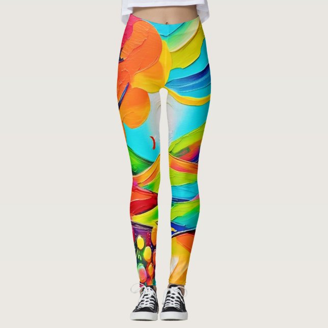 Legging Vibrant Hillside Harmony Painting (Frente)