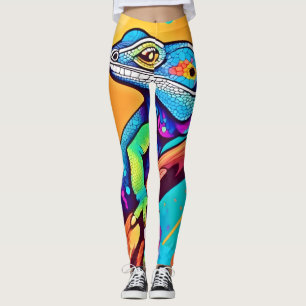 Legging Vibrant Lizard Trabalho de arte