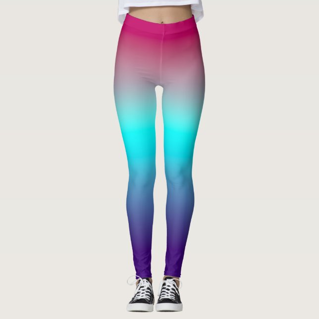 Legging Vibrant Magenta to Deep Purple Smooth Abstract  (Frente)
