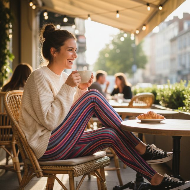 Legging Vibrant Multicolor Vertical Stripes (Criador carregado)