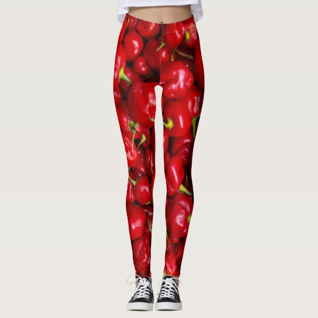Legging Vibrant Red Chili Pepper Harvest (Frente)
