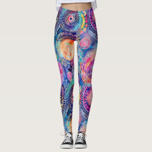 Legging Vibrant Watercolor Mandala
