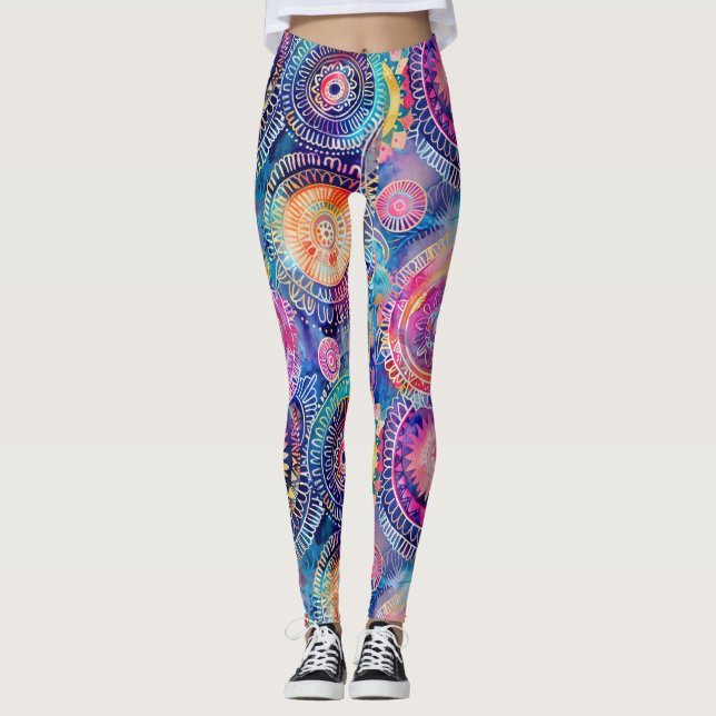 Legging Vibrant Watercolor Mandala (Frente)
