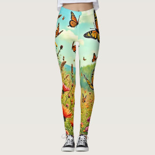 Legging Vibrant Wildflower Butterfly Joy Design