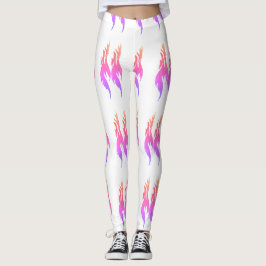 Legging Vibrante Chama Fogo Rosa Impresso Cor Meninas Mulh