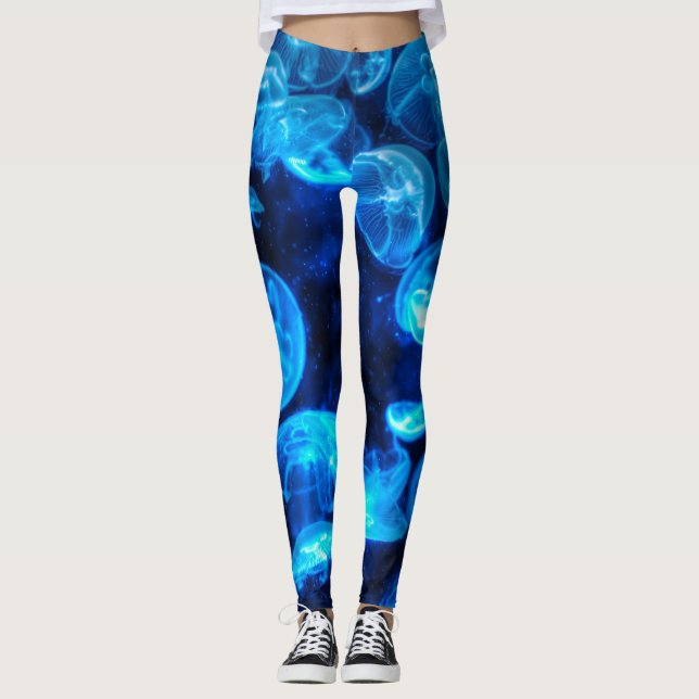 Legging Vida Marinha da Água-Vidro Azul Náutica (Frente)