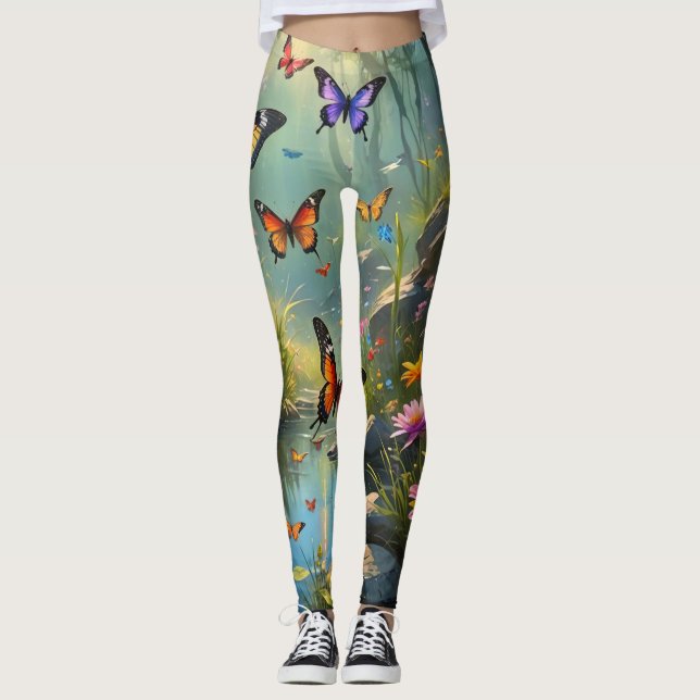 Legging Vida Selvagem da Borboleta (Frente)