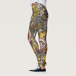 Legging Vidro Arrefecido Floral Botânico