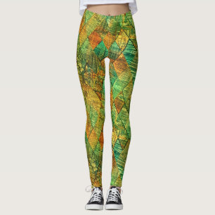 Legging Vidro Colorido Geométrico Decorativo Moderno