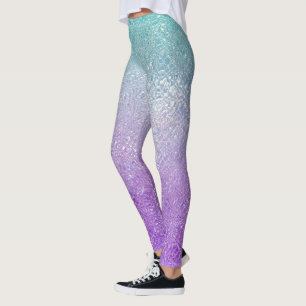 Legging Vidro iridescente verde a roxo