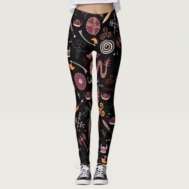 Legging Viking: Perfeito, Design gráfico. (Frente)