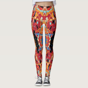 Legging Villain Orange Black splatter de 16 bits