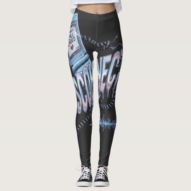 Legging Vin melancólico de telefone flip Y2K desconectado (Frente)