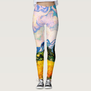 Legging Vincent Van Gogh Wheat Field com Cyprestes