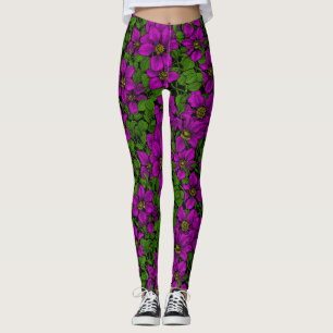 Legging Vinha de Clematis rosa