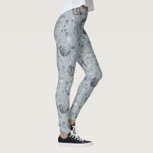 Legging Vinha Floral Azul Dusty
