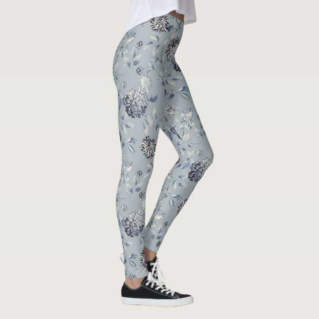 Legging Vinha Floral Azul Dusty (Direita)
