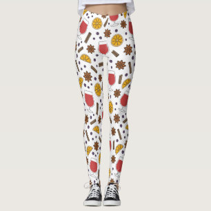 Legging vinho quente de Natal especiarias bebida picante