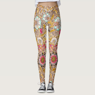 Legging Vintage amarelo bonito Corncockle de William Morri