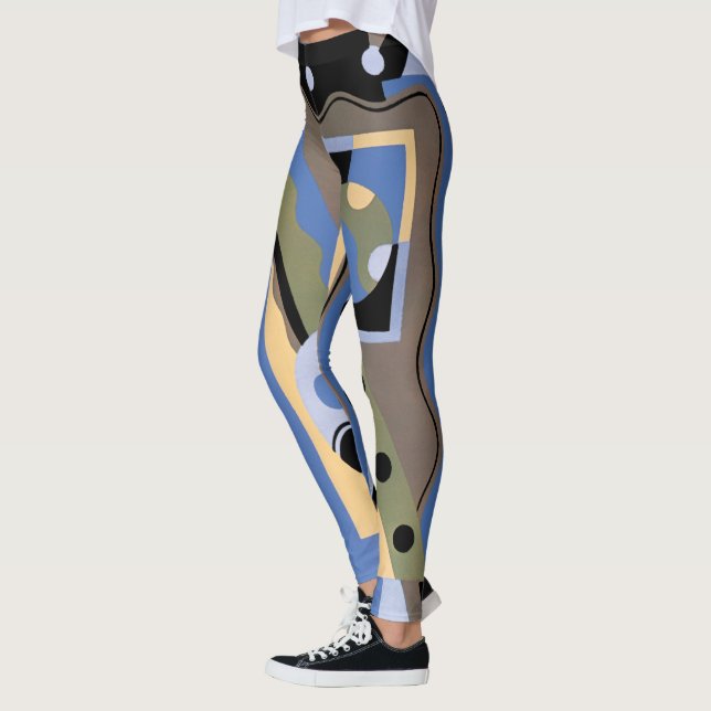 Legging Vintage Art Deco Pochoir Jazz Cubism Patterno (Esquerda)