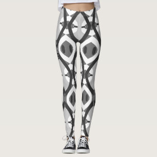 Legging Vintage Black White Classic "Ratti_Creative_Arts"