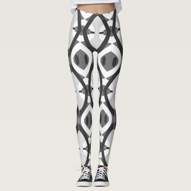 Legging Vintage Black White Classic "Ratti_Creative_Arts" (Frente)