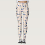Legging Vintage Botanical Floral Illustration Pattern Blue<br><div class="desc">Este lindo padrão de ilustração apresenta desenhos florais botânicos antigos em azul.</div>