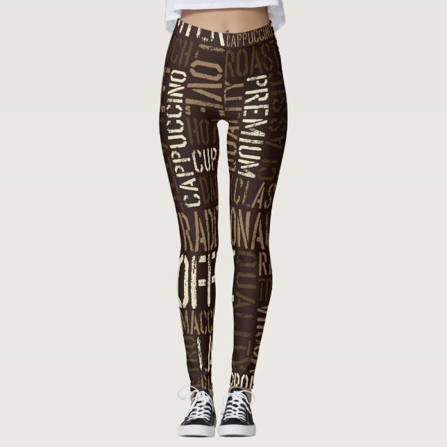 Legging Vintage Coffee Experimente um padrão perfeito (Frente)
