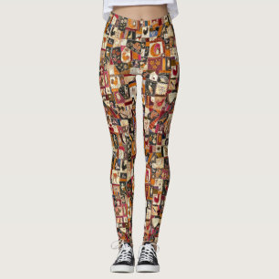 Legging Vintage Crazy Quilt Com Animais