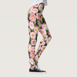 legging vintage de peônia floral