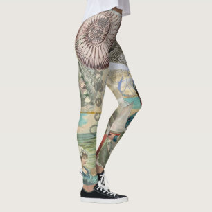 Legging vintage de praia de verão poltopus antiquado à vel