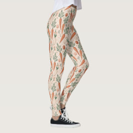 Legging Vintage Elegant Carrots with Blossoms and Tiny Egg